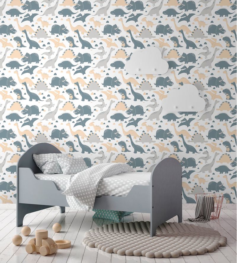 Papel-de-Parede-Vinilico-Dino-Vetor-Bege-e-Cinza