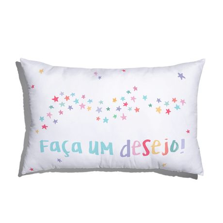 Capa de Almofada Faça um desejo! Branco e Azul