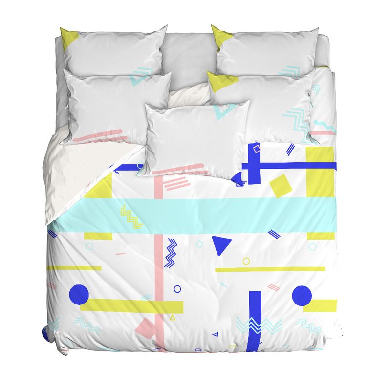 Capa-de-Edredom-Geometrico-do-Mar-Amarelo-e-Azul