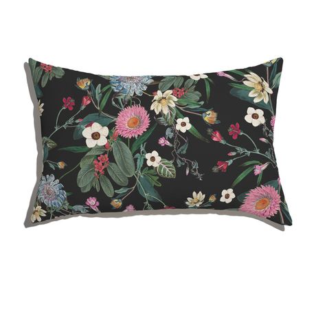 Capa de Almofada Floral Cool Preto