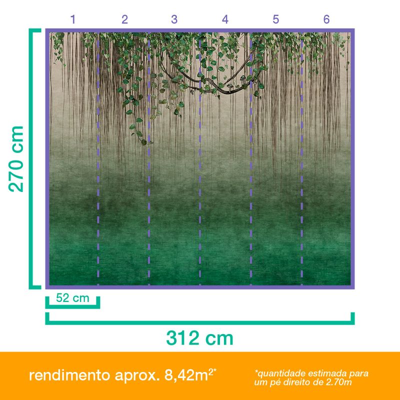 Painel-de-Parede-Mural-Folhagem-Verde